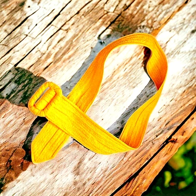 Cinturón Tejido Fibras Naturales Cintura Talla 35"-36" Mujer Amarillo Informal Fecha de Negocios Foto 1 de 4