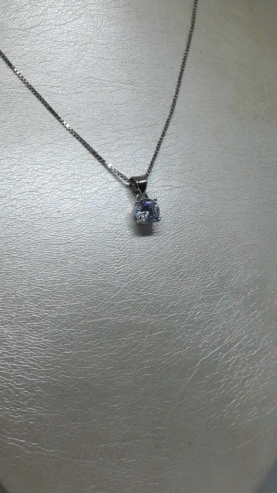 PUNTO LUCE CIONDOLO UNISEX Argento 925/1000 RODIATO mm 3/4/5/6/7 con 4 griffes - Immagine 1 di 3