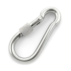KARABINERHAKEN MIT SICHERUNG Edelstahl Karabiner Edelstahl V4A Drahtseil - Bild 1 von 5