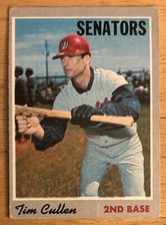 1970 Topps Tim Cullen Baseball Card #49 Senators 2B Low-Grade O/C & Corner Dings