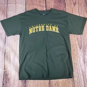 Vintage Style University of Notre Dame Green Varsity Arch Logo Size L - Picture 1 of 7