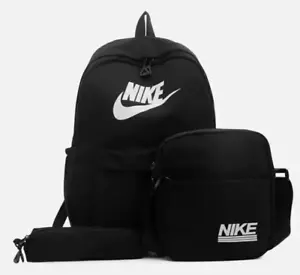 Nike Backpack bag Lunch bag Pencil case School trip backpack-Black - Picture 1 of 2
