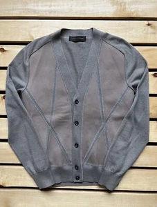 LOUIS VUITTON Knitted -LEATHER Cardigan - Unique Buttons RARE Sz. L - Picture 1 of 13