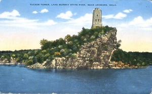 Postal Tucker Tower Lake Murray State Park Oklahoma sello de Navidad 1945 - Imagen 1 de 2
