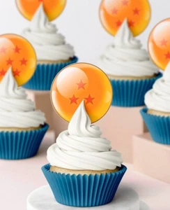 Decoraciones de cumpleaños comestibles Dragon Star Balls Z cupcake - Imagen 1 de 3
