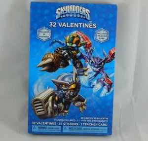 32 Count SKYLANDERS Valentines Day Cards w/ Stickers & Teacher Card School Party - Picture 1 of 4