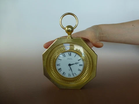 Vintage ANGELUS Swiss Mechanical Wind Up 8 Day Clock Rare to Find Model Cover