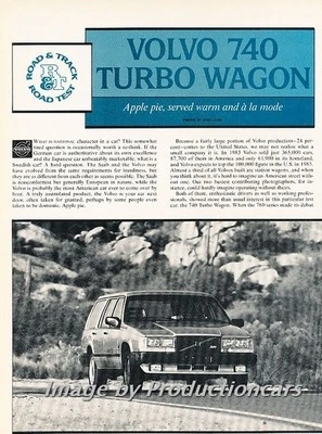 1985 Volvo 740 Turbo Wagon Original Car Review Report Print Article J780 Foto 1 de 3