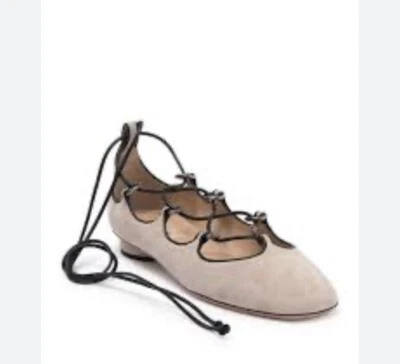 Bailarina con cordones al tobillo cruzada Valentino Garavani plana en poudre Foto 1 de 4