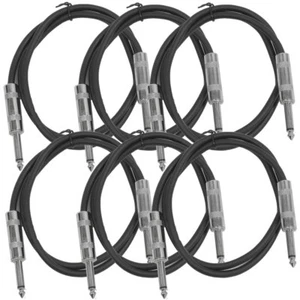 SEISMIC AUDIO New 6 PACK Black 1/4" TS 3' Patch Cables - Guitar - Instrument - Picture 1 of 3