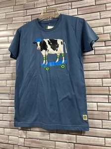 John Deere boys L T shirt Skateboarding cow tee blue short sleeve crew neck NWT - Picture 1 of 10