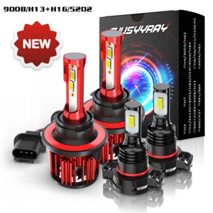 For GMC Yukon XL 1500 SLT Sport Utility 2007-2014 LED Headlight Fog Light Bulbs - Picture 1 of 15