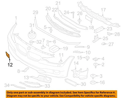 BMW OEM 2016 328i GT xDrive parachoques delantero gancho tapa ojo cubierta 51117396837 Foto 1 de 2