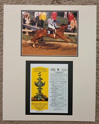 Secretaría Preakness Estacas Conmemorativas Firmado Ron Turcotte Foto 1 de 2
