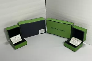 Begüm Khan Set of 3 Green Boxes 1 Med 10x6x3” 2 Small Velvet Lined 4.5x4.5x3.5” - Picture 1 of 11