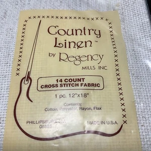 Linen 14 Count Cross Stitch Fabric Cotton Blend 12" x 18" - Picture 1 of 3