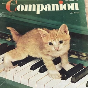 Vintage Woman's Home Companion Feb 1941 - Cute Kitten on Piano Keys Magazine - Picture 1 of 3