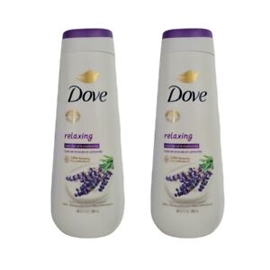 NEW 2 PACK DOVE RELAXING BODY WASH, LAVENDER OIL AND CHAMOMILE, 20 OZ EACH