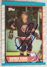 New York Islanders Derek King Signed 1989/90 Topps Rookie Card Auto