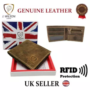 Designer Mens Wallet Leather RFID SAFE Contactless Card Blocking ID Protection - Picture 1 of 7