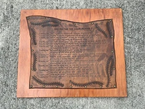 Vintage 20/24 La Preghiera del Signore Pelle Tappato Artigiano Unico Wall ART ❤️m9 - Foto 1 di 11