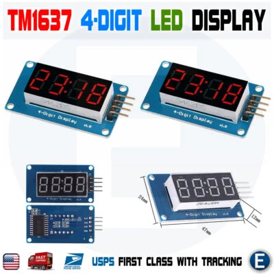 2pcs 4 Bits TM1637 Digital Tube LED Clock Display Module Arduino Due UNO 2560 - Image 1 of 4