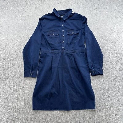 Old Navy Dark Wash Denim Shirt Dress Long Sleeve Shift in Women’s Size 16 - Image 1 of 4