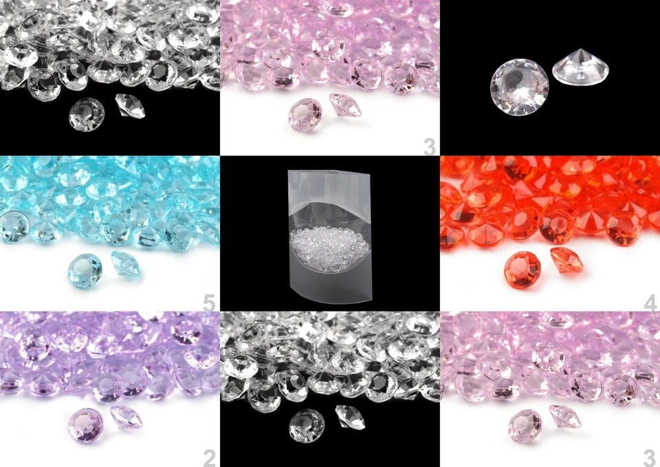 6mm x 620Stück Deko Diamanten Dekosteine Tischdeko Streudeko Hochzeit Kommunion  - Bild 1 von 1
