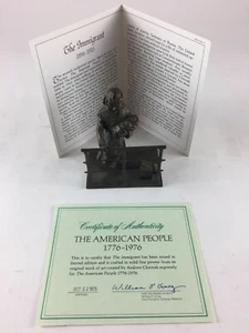 Franklin Mint 1976 The American People The Immigrant Pewter Figure ~ w/ COA - Picture 1 of 5