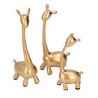 3Pcs Deer Statue Golden Deer Family Resin Light Ornament European Home Decor Dob