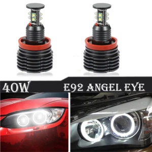 2x High Power Error Free CREE For BMW E92 H8 80W LED Angel Eyes Halo Ring Light - Picture 1 of 10