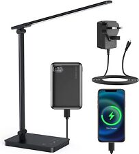 Desk Lamp Eye-Caring LED Table Lamp Dimmable Bedside Lamp with 2 USB Charging P