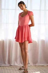 By Anthropologie Kurzarm Mini Schlaf Kleid Teaberry Swing Rüschen XS 258796 - Bild 1 von 8