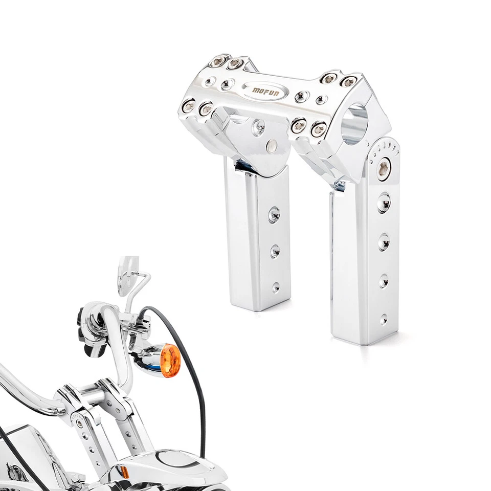 Abrazadera elevadora de manillar ajustable de 6" de alto para Harley Softail Sportster Foto 1 de 4