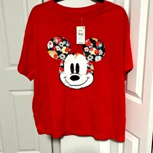 Floral Mickey Tee 2X - Picture 1 of 4