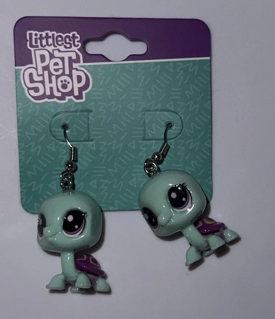Littlest Pet Shop Turtle Dangle Earrings for Teens and Adults New  - Image 1 of 1