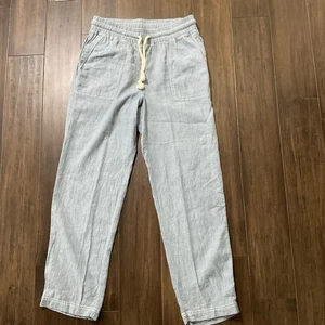 Faherty Arlie Gr. M Tie Waist Pull On Hose Baumwollmischung gerades Bein Relaxed - Bild 1 von 6