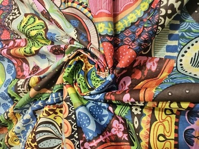 25 Yard Indian Cotton Handmade Print Fabric Sanganeri Hand Block Printed Fabric - Image 1 of 4