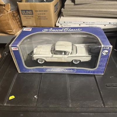1957 Studebaker Golden Hawk White 1:18 Anson 30384 Box Shows Minimal We’re - Image 1 of 4