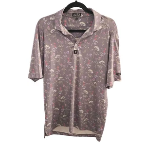 Bad Birdie Floral Golf Polo Shirt Size L – Purple, Performance, Athletic Wear - Picture 1 of 6