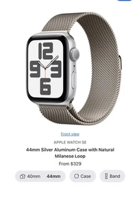 Apple Watch SE 44mm srebrna aluminiowa obudowa z mediolańską pętlą (Hermès) - Zdjęcie 1 z 2