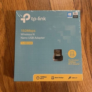 TP-Link TL-WN725N N150 150Mbps Wireless Nano USB 2.0 WiFi Network Adapter SEALED - Picture 1 of 3