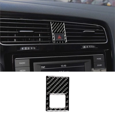 Cubierta de botón de luz de emergencia de fibra de carbono para Volkswagen Golf 2013-2017 Foto 1 de 4