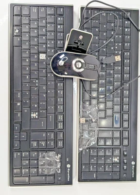 2 Gyration Wireless Keyboard & Air Mouse Set AS04108 AS04024 With Dock For Parts - Image 1 of 4