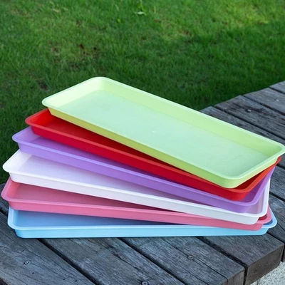 Set of 6 Rectangular Plastic Plant Drip Trays for Indoor and Outdoor Plants - Image 1 of 4