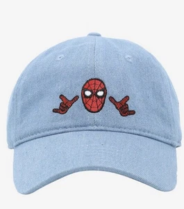 Marvel Spiderman Retro Hands Up Pose Mens Denim Cap Adjustable - Picture 1 of 7