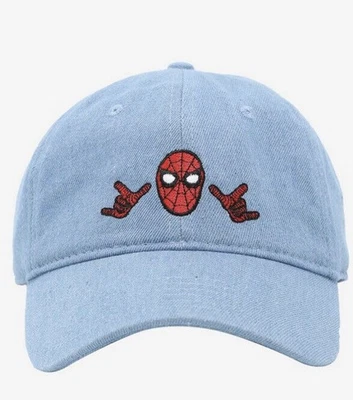 Marvel Spiderman Retro Hands Up Pose Mens Denim Cap Adjustable - Image 1 of 4