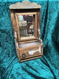 RUSTIC WALL MOUNTED DRESSING MIRROR HAND MADE FROM RECLAIMED WOOD - Picture 1 of 10