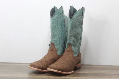 Ferrini Men's Bronco Pirarucu Print Square Toe Boot Sz 12D {MB-1245] - Image 1 of 4