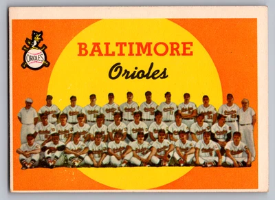 1959 TOPPS #48 BALTIMORE ORIOLES TEAM CARD W/BROOKS ROBINSON UNMARKED - Image 1 of 3